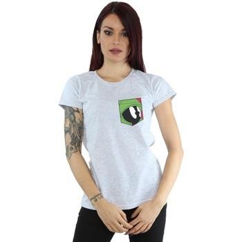 T-shirt Dessins Animés Marvin The Martian Face Faux Pocket