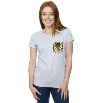 T-shirt Dessins Animés Wile E Coyote Face Faux Pocket