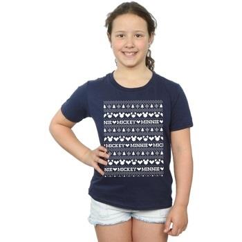 T-shirt enfant Disney Mickey And Minnie Christmas Fair Isle