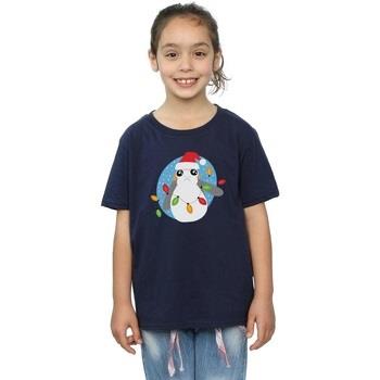 T-shirt enfant Disney The Last Jedi Porg Christmas Lights