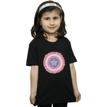 T-shirt enfant Marvel Captain America Flowers Shield