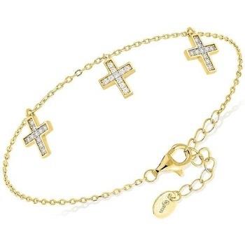 Bracelets Orusbijoux Bracelet Argent Doré Petites Croix Pendantes Sant...