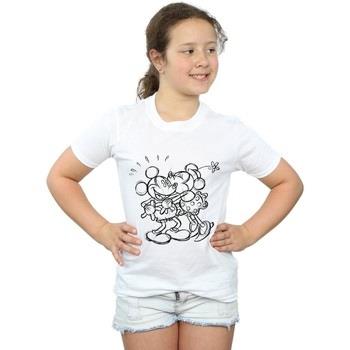 T-shirt enfant Disney Mickey And Minnie Mouse Kiss Sketch