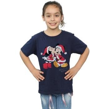 T-shirt enfant Disney Mickey And Minnie Christmas Kiss