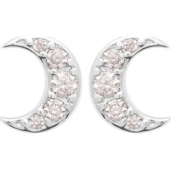 Boucles oreilles Brillaxis Boucles d'oreilles puces lune argent