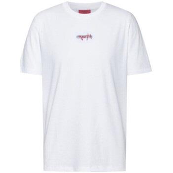 T-shirt BOSS T-shirt Durned_U211 blanc avec logo brodé