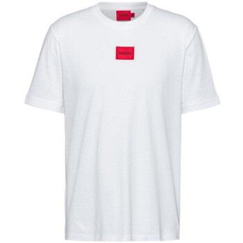 T-shirt BOSS T-shirt Diragolino 212 blanc avec étiquette logo rouge