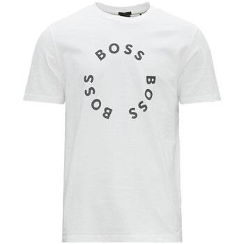 T-shirt BOSS T-SHIRT TEE 4 BLANC AVEC LOGOS IMPRIMÉS CIRCULAIRES
