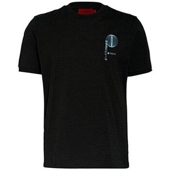 T-shirt BOSS T-shirt Dafu Noir en coton biologique avec motif artist