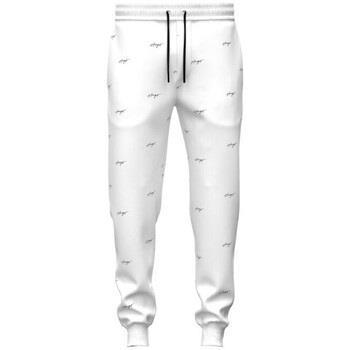 Pantalon BOSS BAS DE SURVÊTEMENT EN MOLLETON DE COTON BLANC AVEC LOGO ...