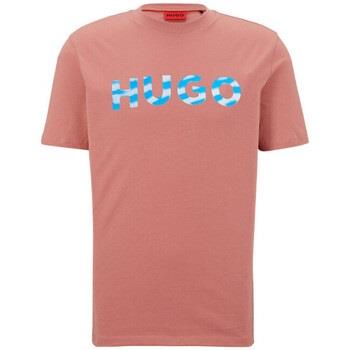 T-shirt BOSS T-SHIRT ROSE DULIVIO_U232 EN COTON BIOLOGIQUE À LOGO IM