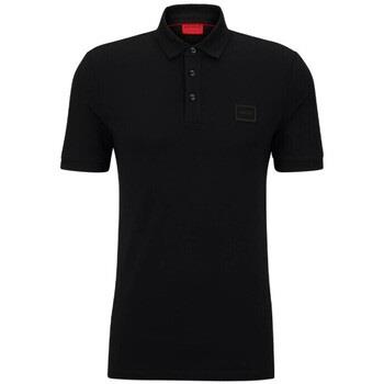 T-shirt BOSS POLO SLIM FIT NOIR EN PIQUÉ DE COTON AVEC BADGE LOGO DE