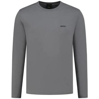 T-shirt BOSS T-SHIRT REGULAR FIT EN COTON STRETCH GRIS AVEC LOGO CON