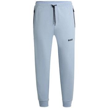 Pantalon BOSS BAS DE SURVÊTEMENT EN COTON MÉLANGÉ BLEU CIEL AVEC LOGO