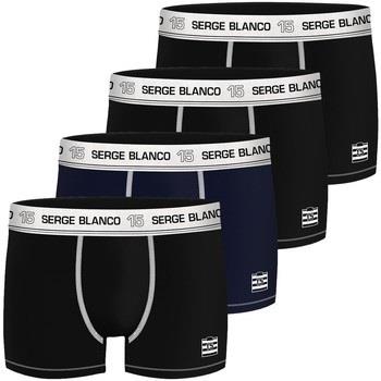 Boxers Serge Blanco Lot de 4 Boxers coton homme avec surpiqûres Class