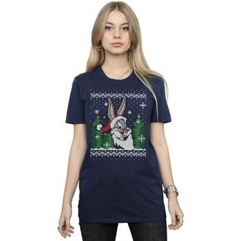 T-shirt Dessins Animés Bugs Bunny Christmas Fair Isle