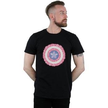 T-shirt Marvel Captain America Flowers Shield