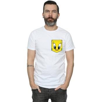 T-shirt Dessins Animés Tweety Pie Face Faux Pocket