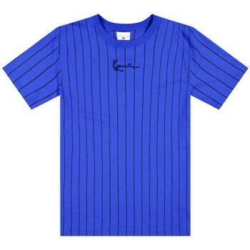 T-shirt Karl Kani T-SHIRT SMALL SIGNATURE PINSTRIPE TEE BLEU