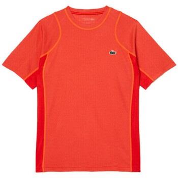 T-shirt Lacoste T-SHIRT HOMME TENNIS EN PIQUÉ INDEMAILLABLE ROUGE