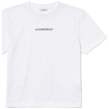 T-shirt Lacoste T-SHIRT AVEC MARQUAGE CONTRASTÉ BLANC