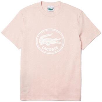T-shirt Lacoste T-shirt rose avec logo imprimé 3D