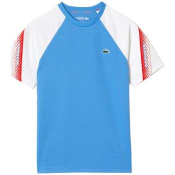 T-shirt Lacoste T-SHIRT HOMME TENNIS REGULAR FIT BANDES SIGLÉES BLEU