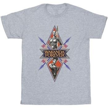 T-shirt Marvel Wakanda Forever Tribal Spear Chest