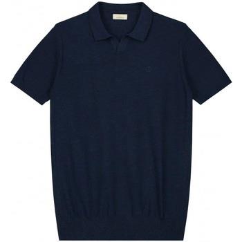 T-shirt Dstrezzed Polo Mélangé Slub Bleu Foncé