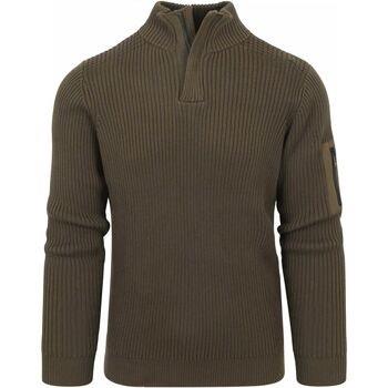 Sweat-shirt Suitable Pull Demi-Zip Noord Vert Foncé