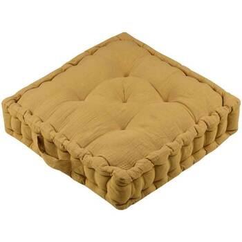 Coussins Stof Coussin de sol en coton et gaze de coton moutarde 44 cm