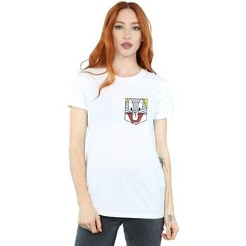 T-shirt Dessins Animés Bugs Bunny Face Faux Pocket