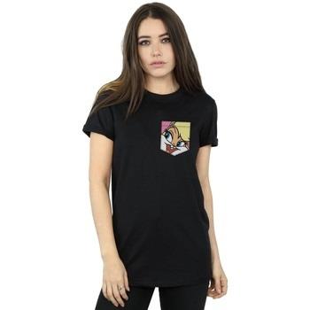 T-shirt Dessins Animés Lola Bunny Face Faux Pocket