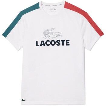 T-shirt Lacoste T-SHIRT TENNIS ULTRA-DRY COLOR-BLOCK IMPRIMÉ BLANC B