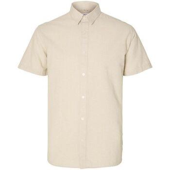 Chemise Selected 16092495 LINEN SHIRT SS-PURE CASHMERE