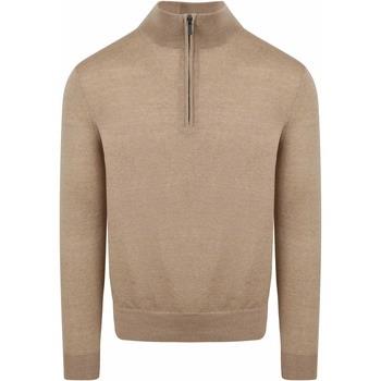 Sweat-shirt Suitable Merino Half Zip Sweater Beige