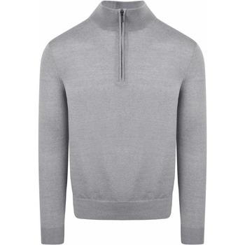 Sweat-shirt Suitable Merino Half Zip Sweater Gris