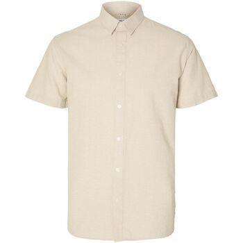 Chemise Selected 16092495 LINEN SHIRT SS-PURE CASHMERE