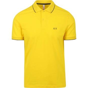 T-shirt Sun68 Polo Petites Rayures Collar Jaune