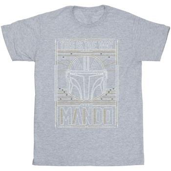 T-shirt Disney The Mandalorian The Way Outline Helm