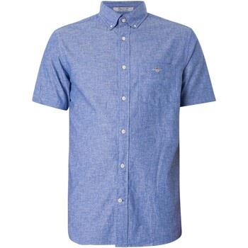 Chemise Gant Chemise à manches courtes en coton et lin régulier