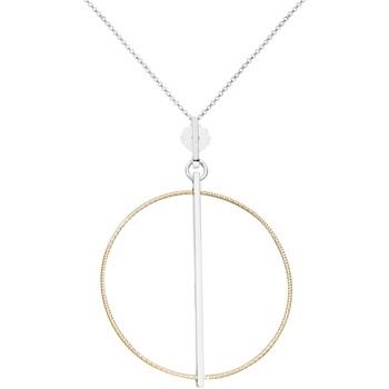 Collier Orusbijoux Collier Argent Rhodié Doré Cercle Diamanté Et Lisse