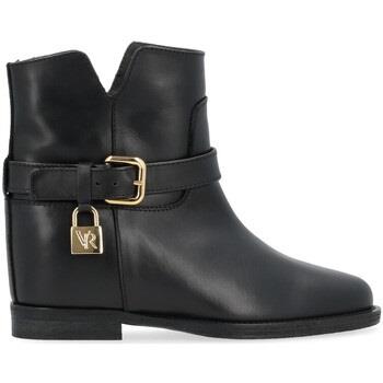 Boots Via Roma 15 Bottine en cuir noir avec cadenas