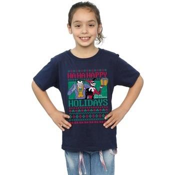 T-shirt enfant Dc Comics Joker And Harley Quinn Ha Ha Happy Holidays