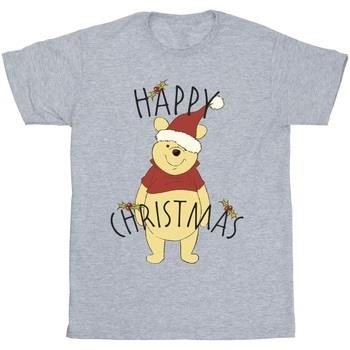 T-shirt Disney Winnie The Pooh Happy Christmas Holly