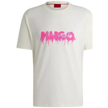 T-shirt BOSS T-SHIRT BLANC EN JERSEY DE COTON AVEC DOUBLE LOGO DACAT