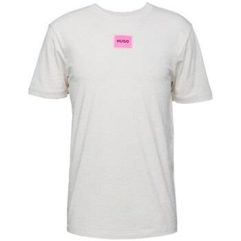 T-shirt BOSS T-SHIRT BEIGE EN JERSEY DE COTON AVEC ÉTIQUETTE LOGO ROSE...