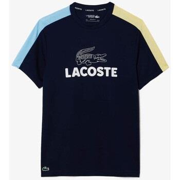 T-shirt Lacoste T-SHIRT TENNIS ULTRA-DRY COLOR-BLOCK IMPRIMÉ BLEU MA
