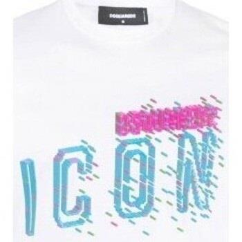 Sweat-shirt Dsquared T-Shirt Pixeled Icon Cool Fit Tee blanc