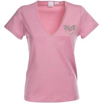 T-shirt Pinko t-shirt logo bijou rose